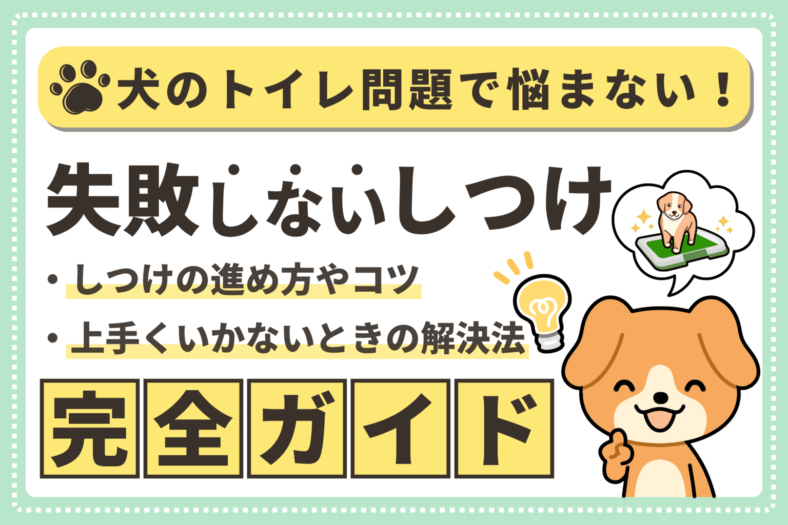 【犬のトイレのしつけ完全ガイド】失敗しないための準備と成功のコツ